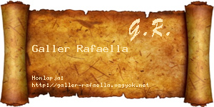Galler Rafaella névjegykártya
